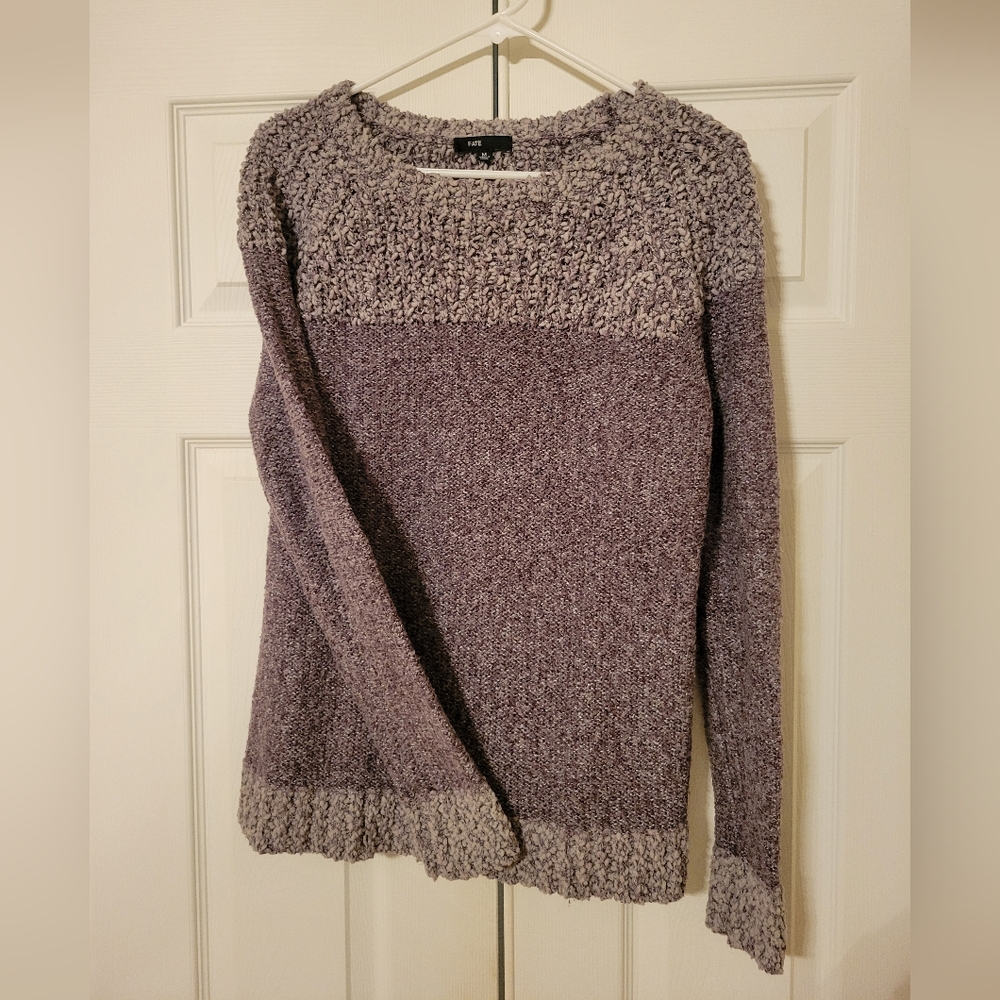 Soft, warm purple sweater from Fate, medium
